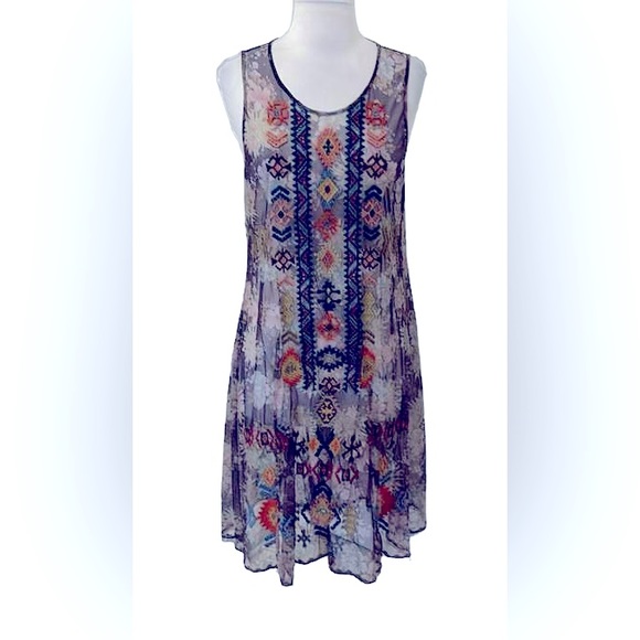 Johnny Was Dresses & Skirts - Johnny Was XL MIDI Sleeveless BIYA Floral Mesh Dress